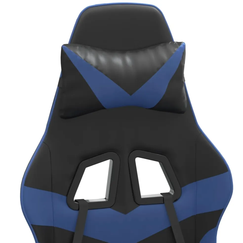 vidaXL Gamestoel kunstleer zwart en blauw