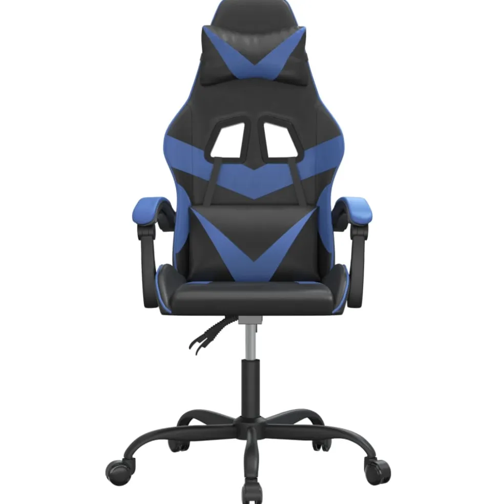 vidaXL Gamestoel kunstleer zwart en blauw