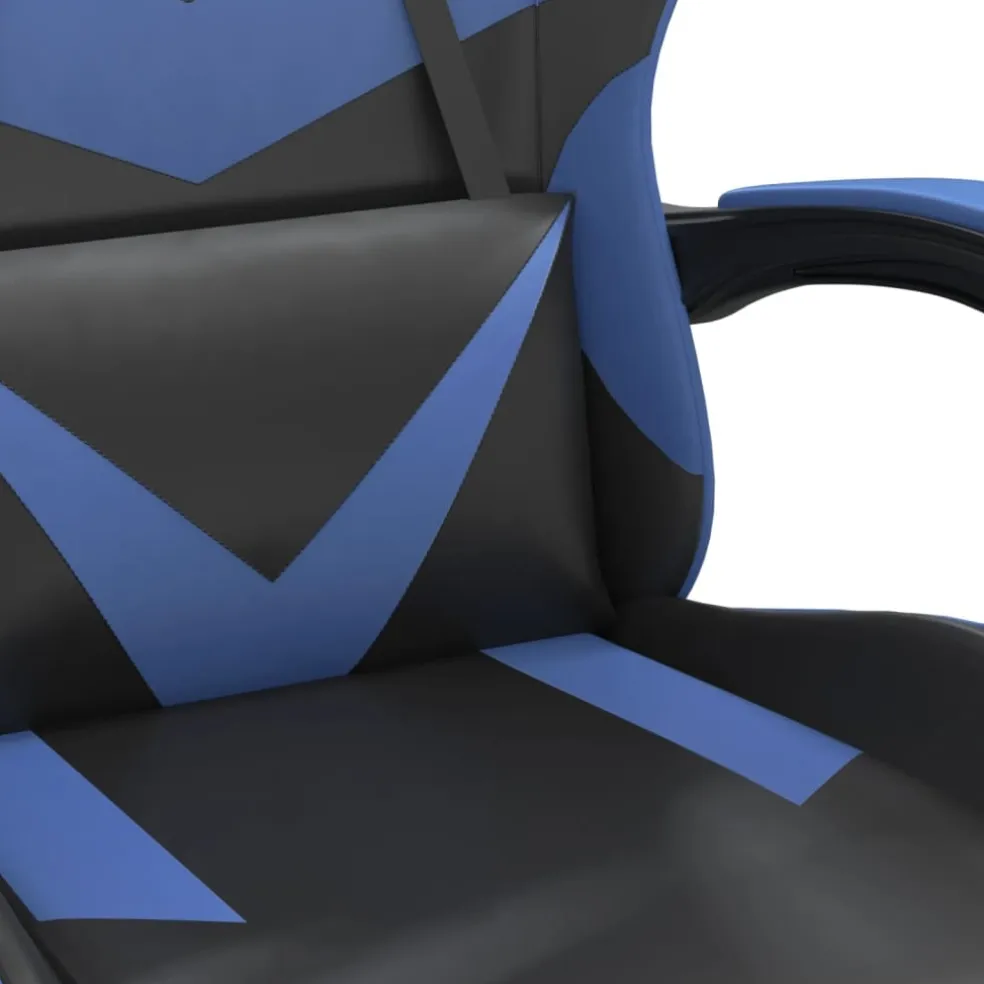 vidaXL Gamestoel kunstleer zwart en blauw
