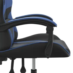 vidaXL Gamestoel kunstleer zwart en blauw