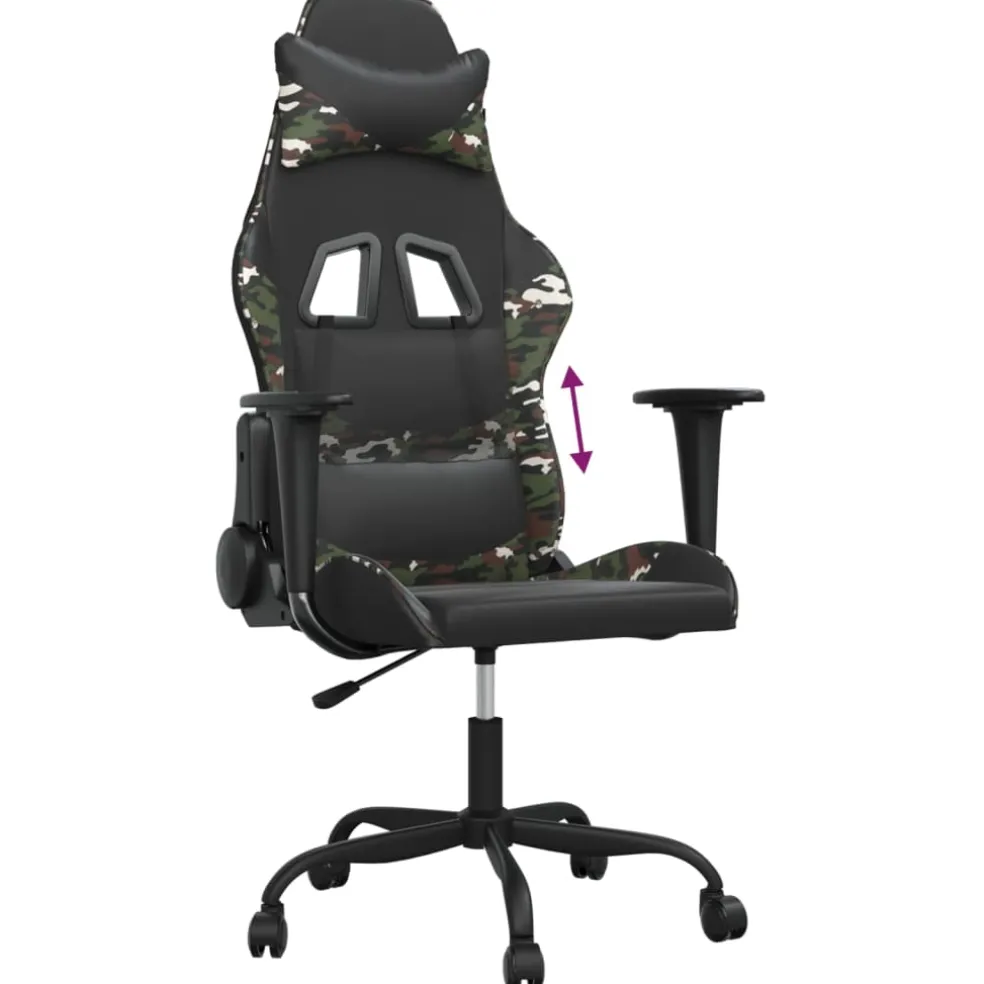 vidaXL Gamestoel kunstleer zwart en wit