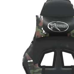 vidaXL Gamestoel kunstleer zwart en camouflage