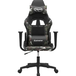vidaXL Gamestoel kunstleer zwart en camouflage