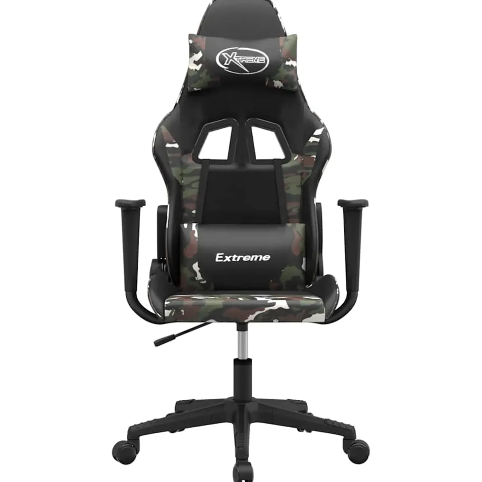 vidaXL Gamestoel kunstleer zwart en camouflage