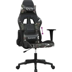 vidaXL Gamestoel kunstleer zwart en camouflage
