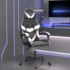 vidaXL Gamestoel kunstleer zwart en wit