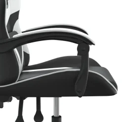 vidaXL Gamestoel kunstleer zwart en wit