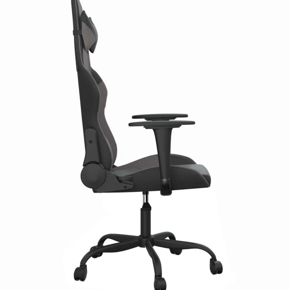 vidaXL Gamestoel kunstleer zwart en grijs