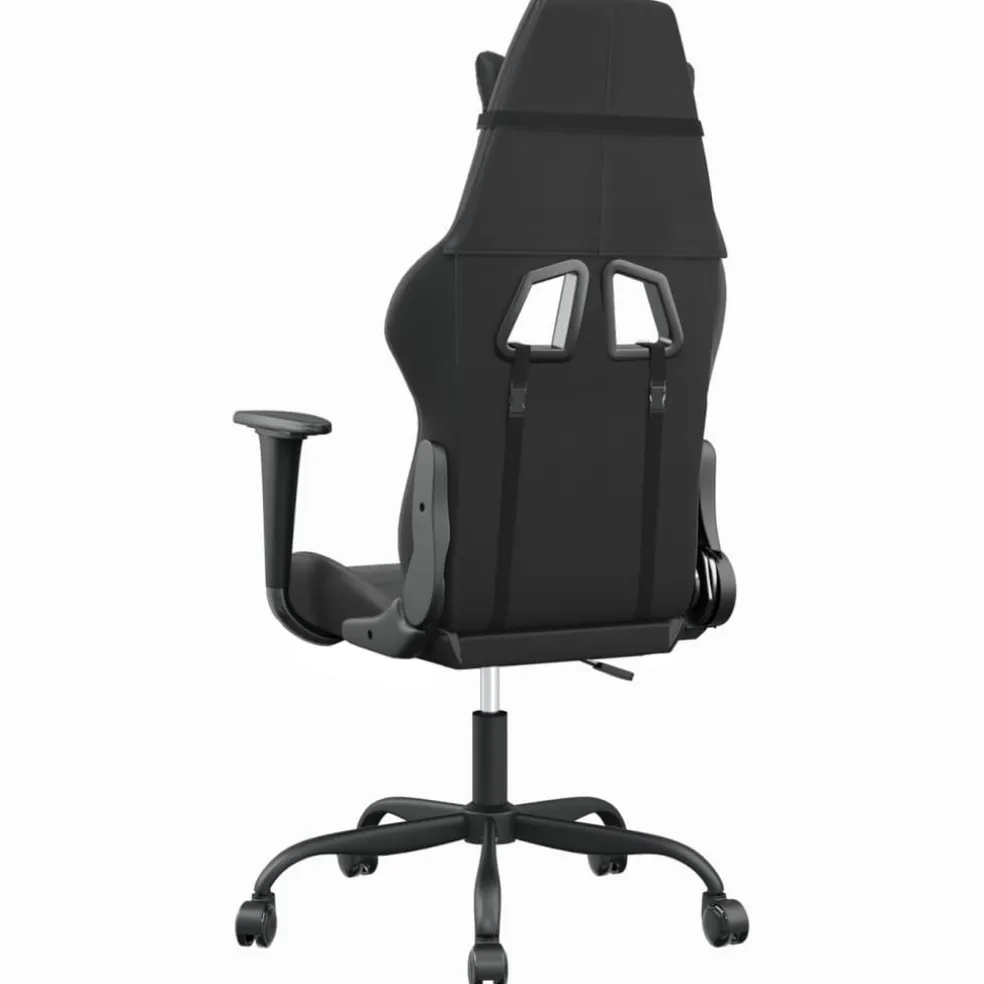 vidaXL Gamestoel kunstleer zwart en grijs