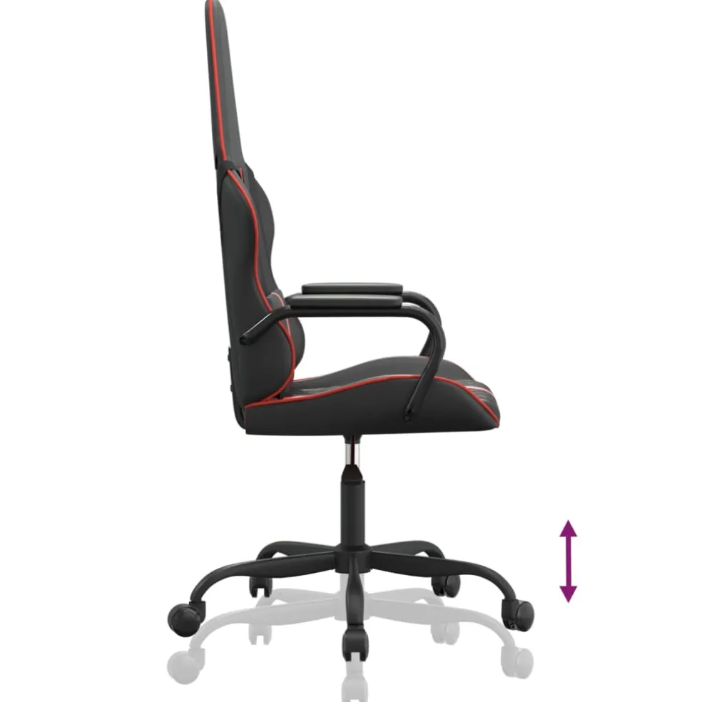 vidaXL Gamestoel kunstleer zwart en rood