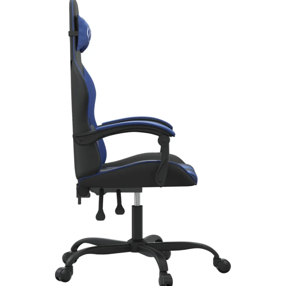 vidaXL Gamestoel kunstleer zwart en blauw