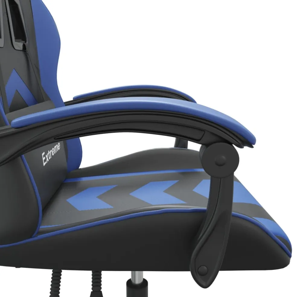 vidaXL Gamestoel kunstleer zwart en blauw