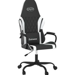 vidaXL Gamestoel kunstleer zwart en wit