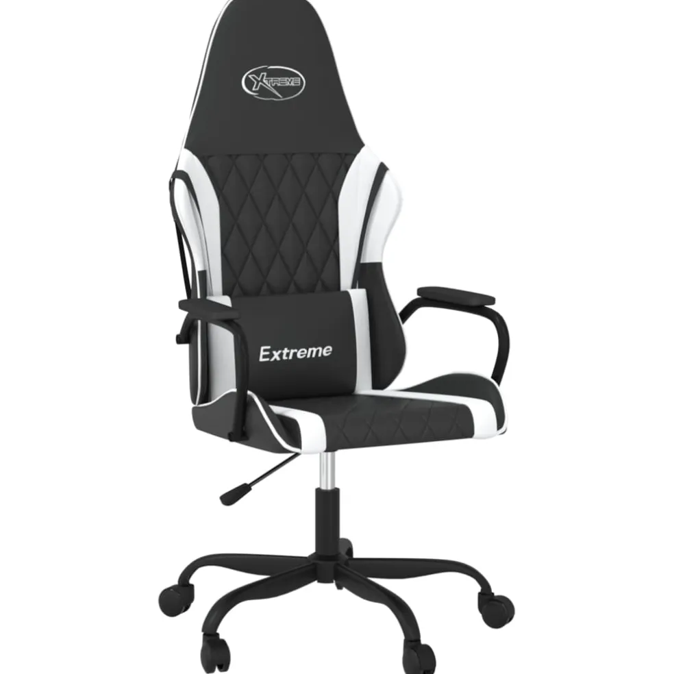 vidaXL Gamestoel kunstleer zwart en wit
