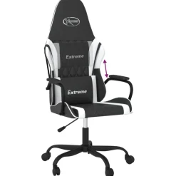 vidaXL Gamestoel kunstleer zwart en wit