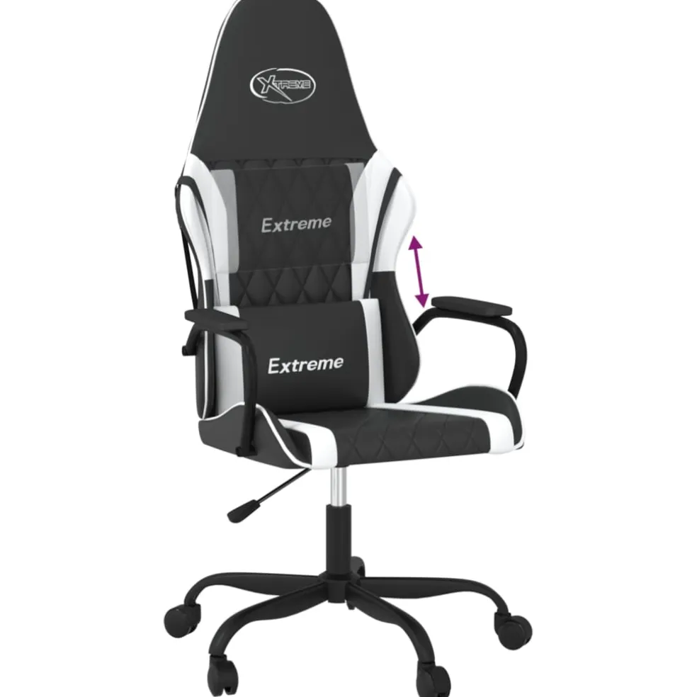 vidaXL Gamestoel kunstleer zwart en wit