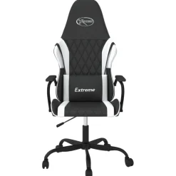 vidaXL Gamestoel kunstleer zwart en wit