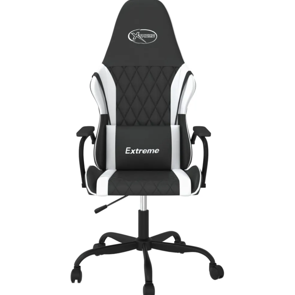 vidaXL Gamestoel kunstleer zwart en wit
