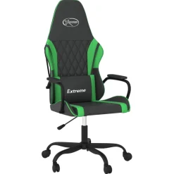 vidaXL Gamestoel kunstleer zwart en groen