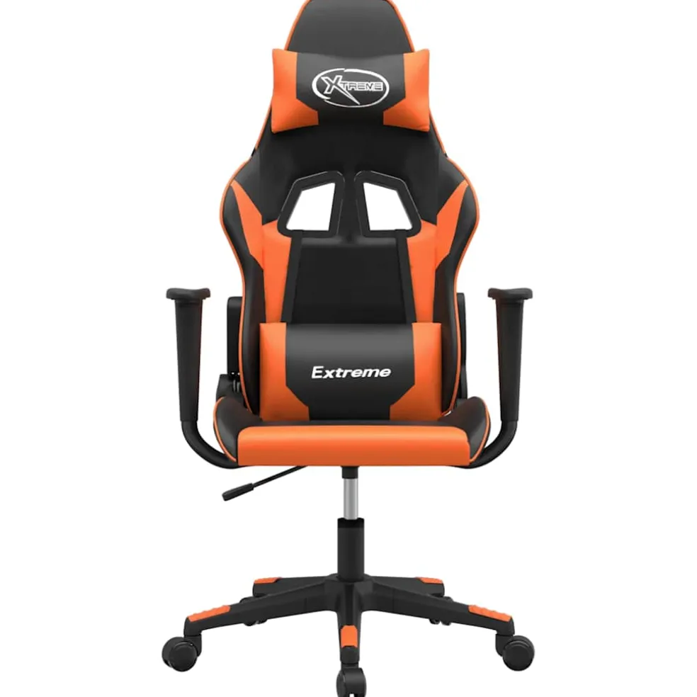 vidaXL Gamestoel kunstleer zwart en oranje