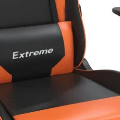 vidaXL Gamestoel kunstleer zwart en oranje