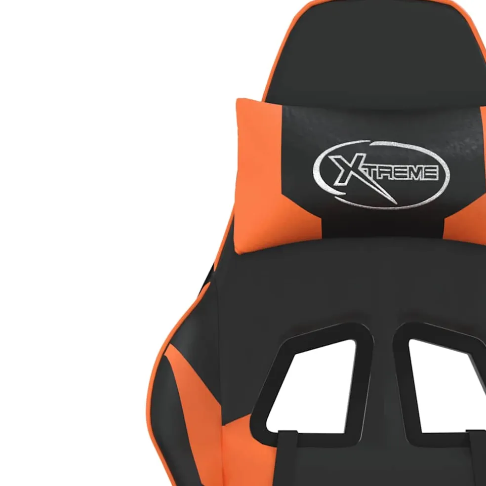 vidaXL Gamestoel kunstleer zwart en oranje