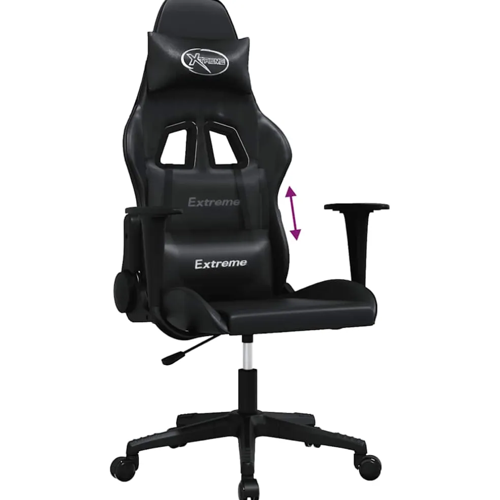 vidaXL Gamestoel kunstleer zwart