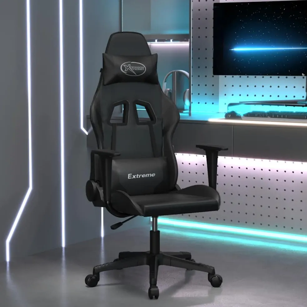 vidaXL Gamestoel kunstleer zwart