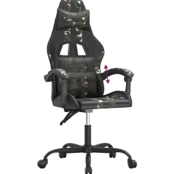 vidaXL Gamestoel kunstleer zwart en camouflage