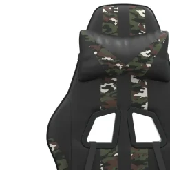 vidaXL Gamestoel kunstleer zwart en camouflage