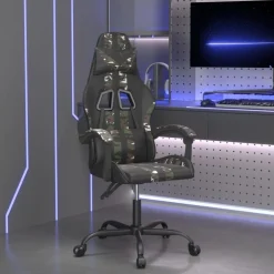 vidaXL Gamestoel kunstleer zwart en camouflage