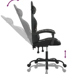vidaXL Gamestoel kunstleer zwart en camouflage