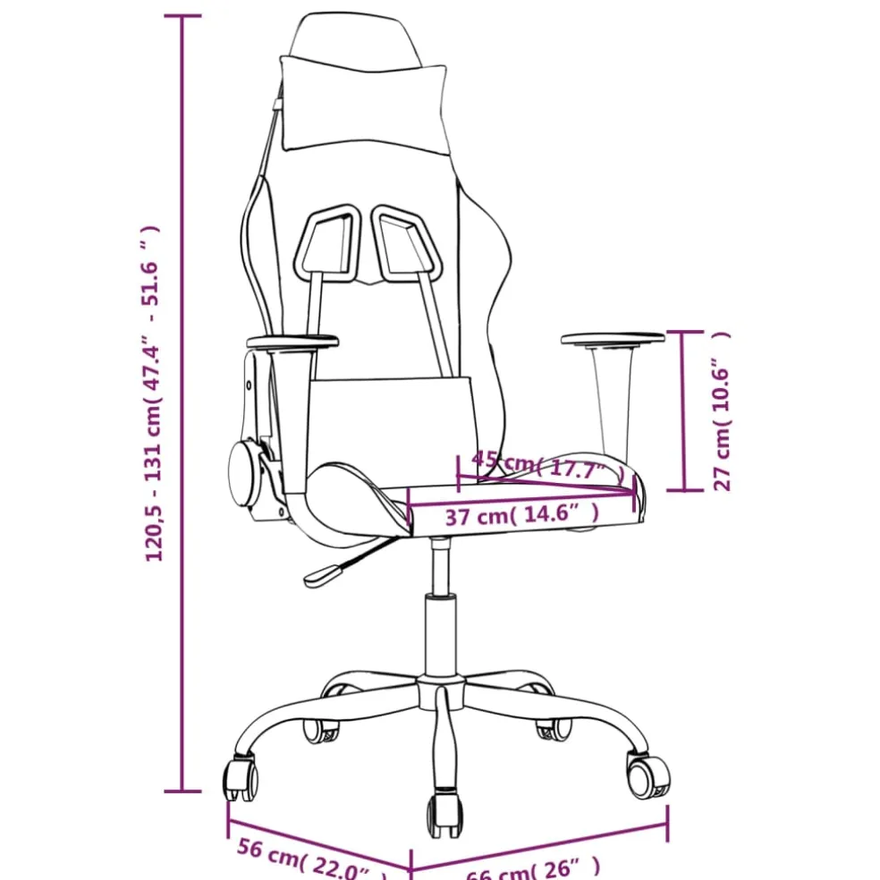 vidaXL Gamestoel kunstleer zwart