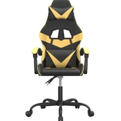 vidaXL Gamestoel kunstleer zwart en goud