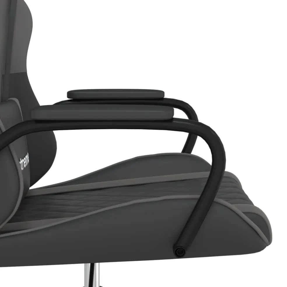 vidaXL Gamestoel kunstleer zwart en grijs