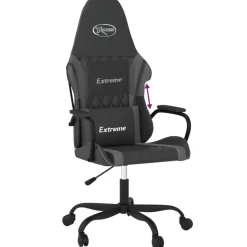 vidaXL Gamestoel kunstleer zwart en grijs