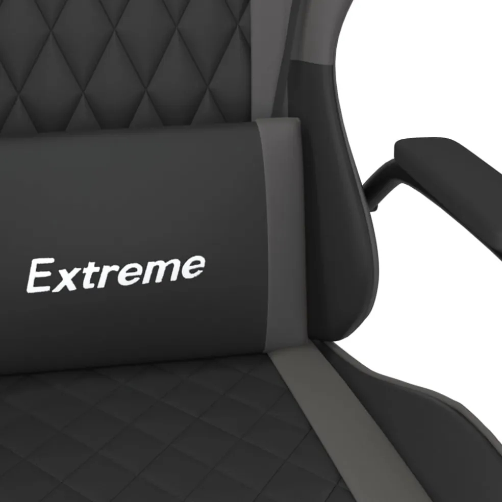 vidaXL Gamestoel kunstleer zwart en grijs