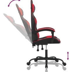 vidaXL Gamestoel kunstleer zwart en rood