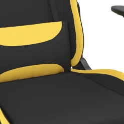 vidaXL Gamestoel met voetensteun stof zwart en geel