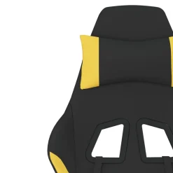vidaXL Gamestoel met voetensteun stof zwart en geel