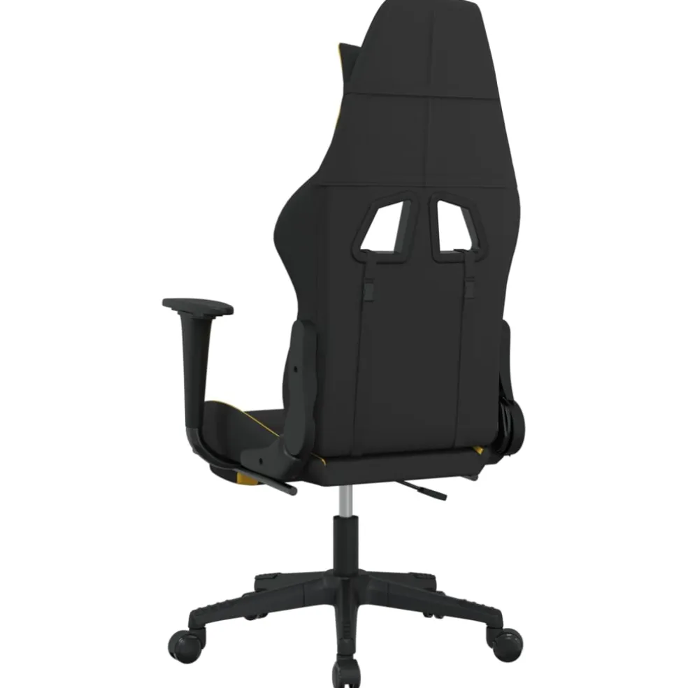 vidaXL Gamestoel met voetensteun stof zwart en geel