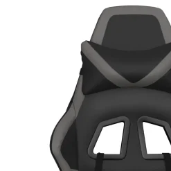 vidaXL Gamestoel met voetensteun kunstleer zwart en grijs