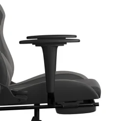 vidaXL Gamestoel met voetensteun kunstleer zwart en grijs