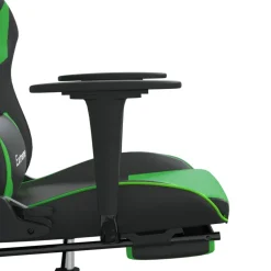 vidaXL Gamestoel met voetensteun kunstleer zwart en goudkleurig