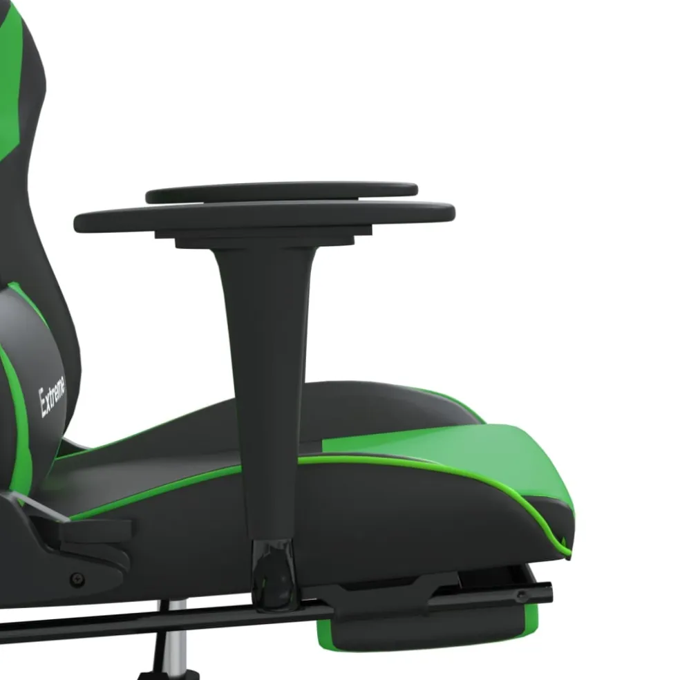 vidaXL Gamestoel met voetensteun kunstleer zwart en goudkleurig