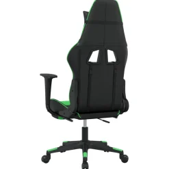 vidaXL Gamestoel met voetensteun kunstleer zwart en goudkleurig