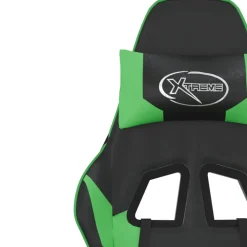 vidaXL Gamestoel met voetensteun kunstleer zwart en goudkleurig