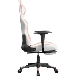 vidaXL Gamestoel met voetensteun kunstleer zwart en wit
