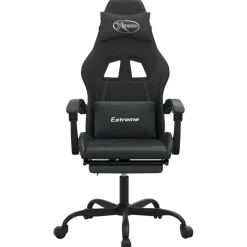 vidaXL Gamestoel met voetensteun kunstleer zwart