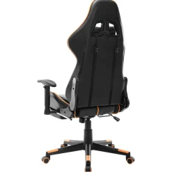 vidaXL Gamestoel met voetensteun kunstleer zwart en goudkleurig